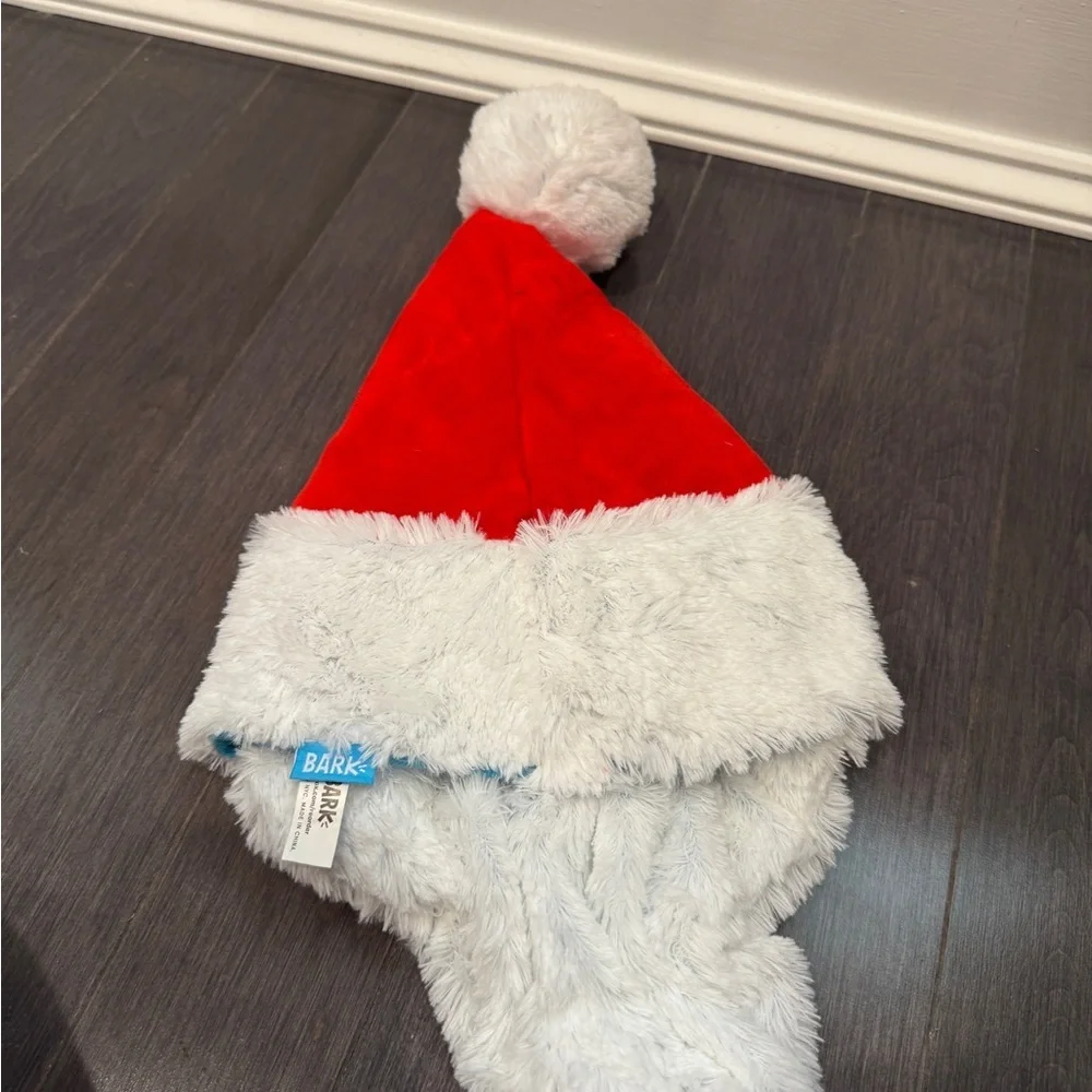 Barkbox 🎊HP🎉 Festive Christmas Holiday Red White Santa Hat with Beards for Dogs